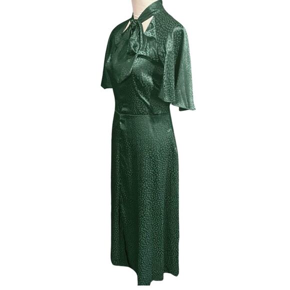 Julia Jordan plus size vintage inspired satin midi dress tie neck size 14 twee - Picture 5 of 13